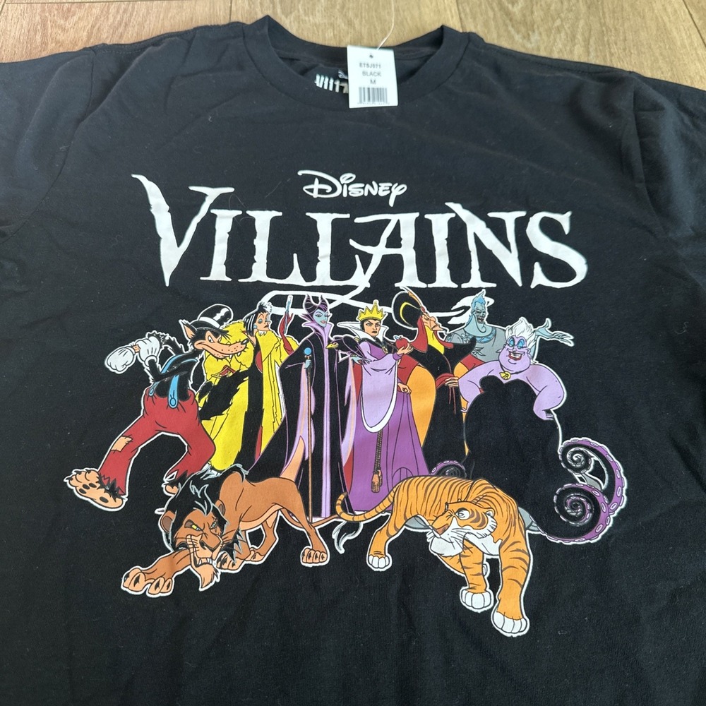 Disney‎ Villans Black T-Shirt Size M MEDIUM T-Shirt Unisex Adult NEW
